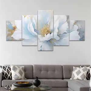 Flower Pattern Canvas Unframed Painting, Modern Floral Paintings, 5 Counts/set Modern Art Poster, Wall Art Decor for Home Living Room Bedroom Office, Modern Home Decoration, Ornaments