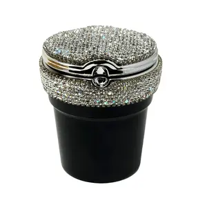 TrexNYC Car Ashtray Bling with Blue LED Light and Portable Ashtray Design - Ideal for Car, Home, and Office.