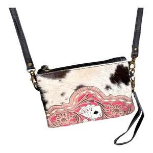 Small Wristlet with Genuine Leather & Real Hair On Hide