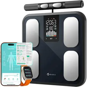 CLORIS 8 Electrodes Digital Smart Scale Body Weight Fat Accurate BMI Muscle Mass Body Composition Measurement Health Analyzer with App Bluetooth