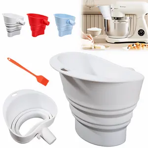 KitchenAid Stand Mixer Flour Funnel — A silicone funnel featuring an easy-pour attachment, compatible with the KSM150 Series 5-Quart Tilt-Head Stand Mixers; a splash-free baking accessory designed specifically for adding flour, sugar, and beaten eggs.
