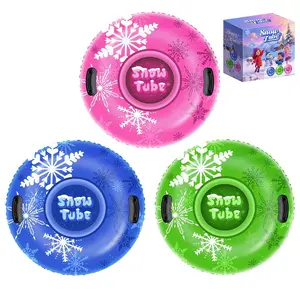 Ecofurnix,3Pack Snow Tubes, Snowflake Pattern Style,Snow Sled for Kids and Adults, Cold-Resistant Inflatable Snow Tube, Thickened Heavy Duty Sleds for Winter with Handles, Snow Toys, Snow Sleds for Family Activities Outdoor Fun