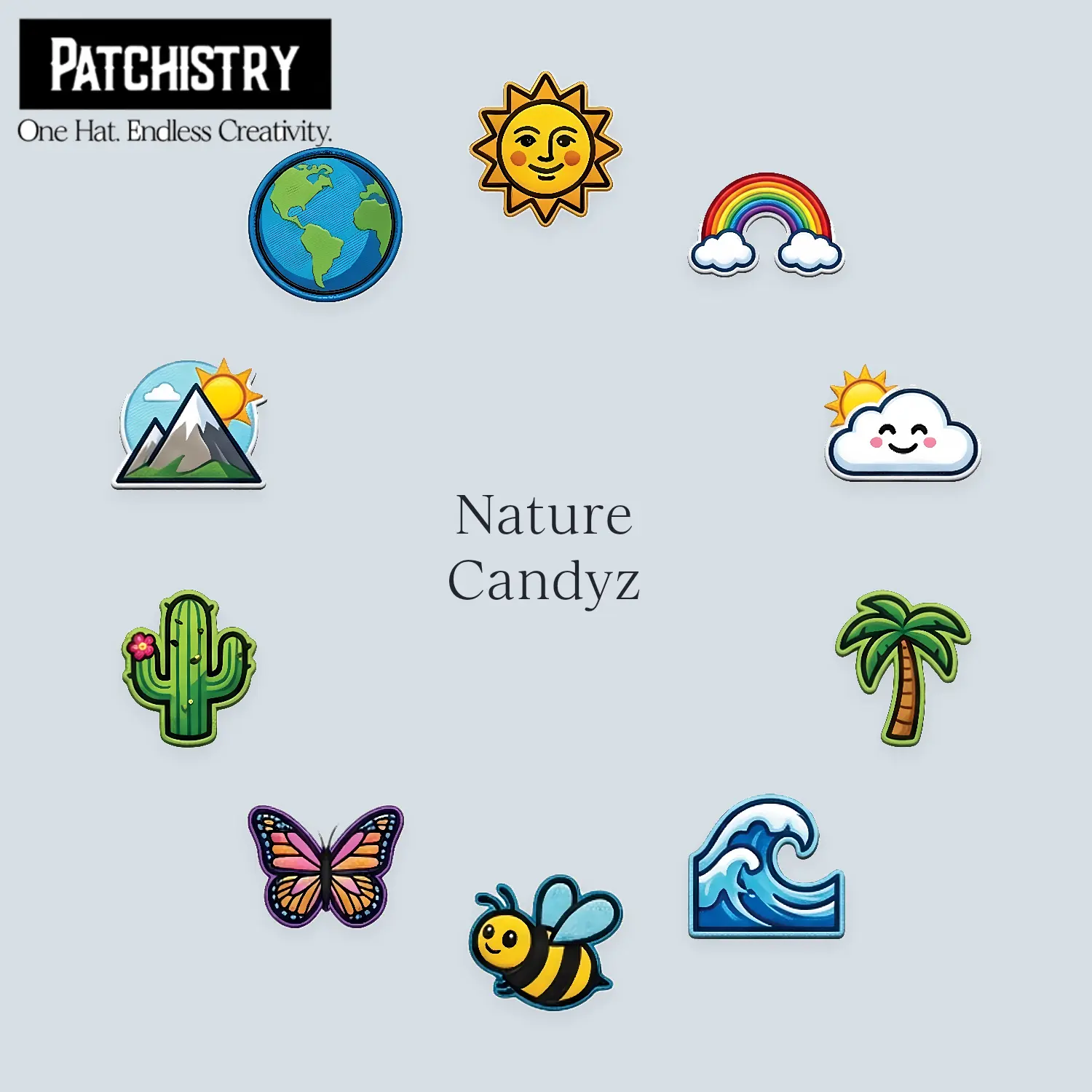 Patchistry Signature Candyz Patch Collections (10 Patches) - Designed for Patchistry Hook & Loop Hats