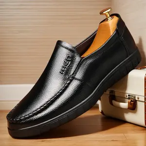 Men's large size round toe oxford shoes dress shoes durable non-slip formal shoes for business party banquet office, middle-aged men's shoes 8823