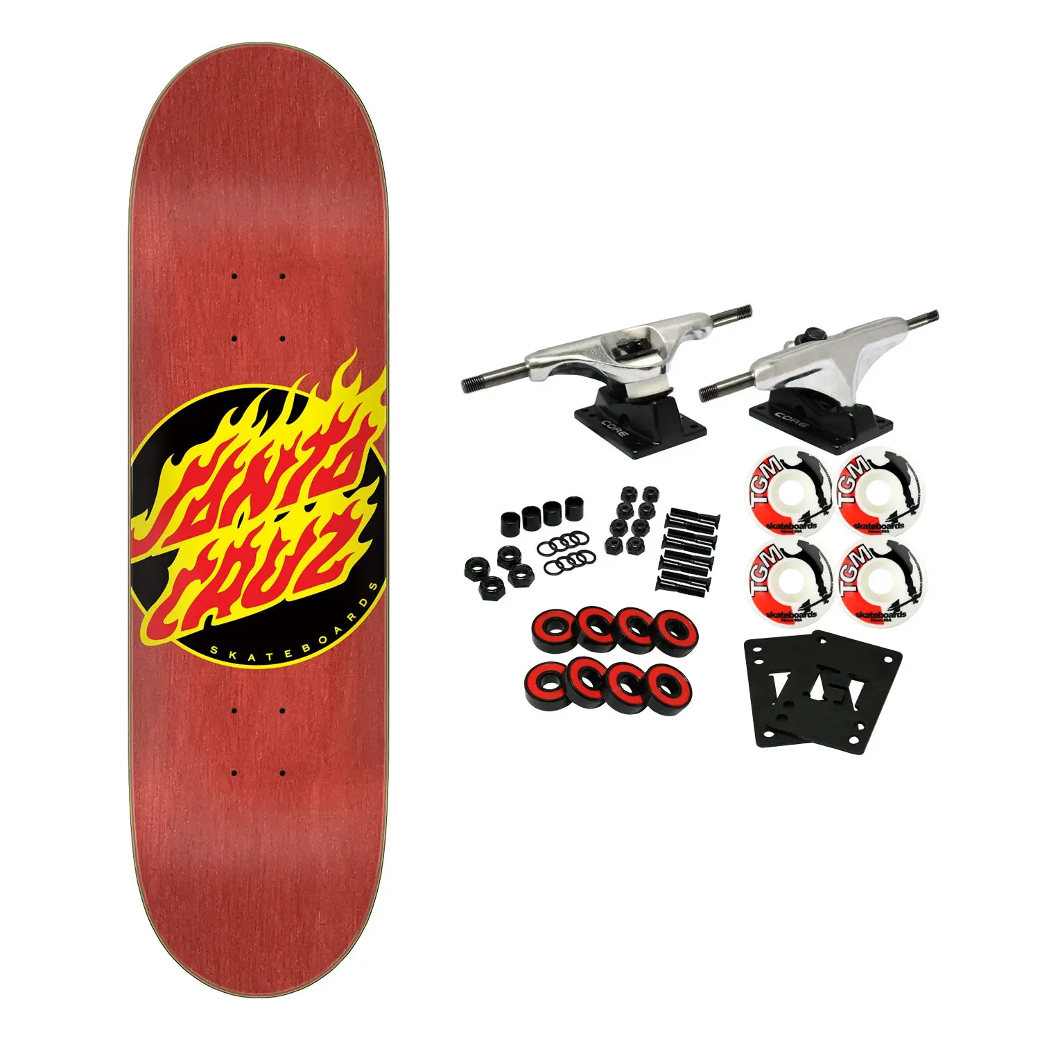 Santa Cruz Skateboard Complete Flame Dot 7.25" x 27"