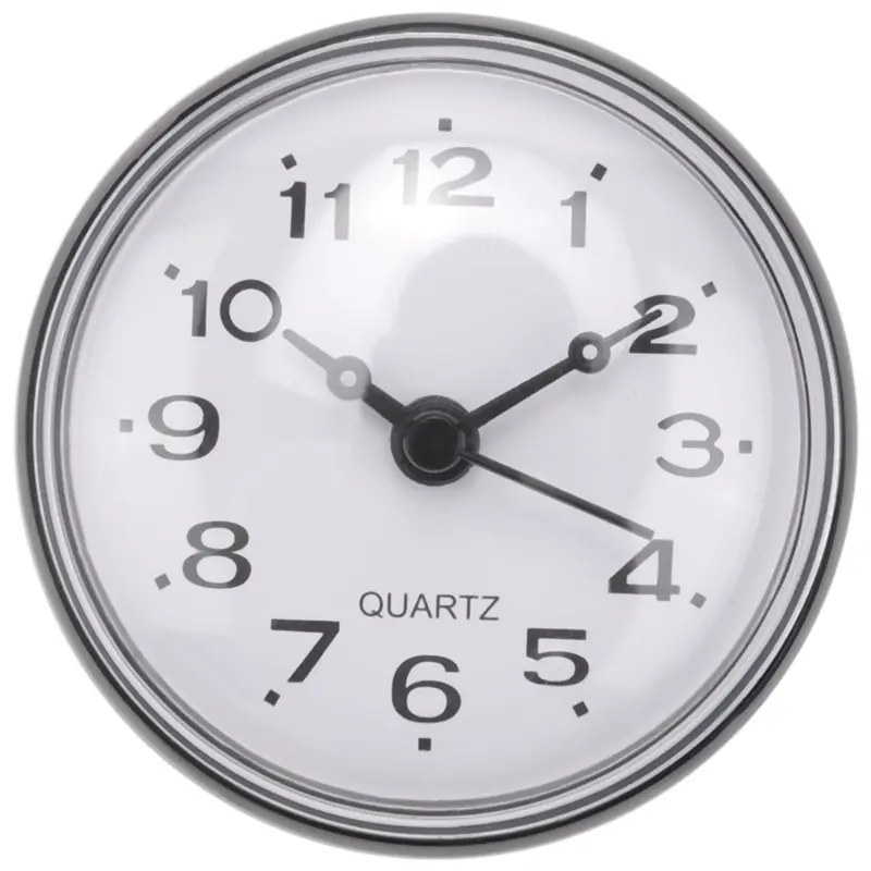 7cm Waterproof Kitchen Bathroom Shower Clock Suction Cup Sucker Wall Black Decor Light
