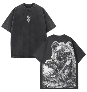 valentine shirts Japan Classic Hot-blooded Anime Manga Berserks Peripherals T-shirts Guts Griffith Graphic Print Top Vintage Washed Men Women Tee