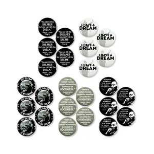 25 Pack - Dr. Martin Luther King Jr Day Celebrating His Dream Pinback Buttons - 2.25 Inch