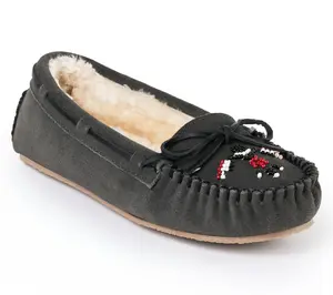 Minnetonka Women's Cally Thunderbird Animikii Suede Slipper