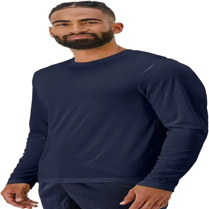 Hanes Men's Cool DRI Long Sleeve Performance T-Shirt, Lightweight Breathable Interlock Jersey Activewear for All Seasons Training, Fast Dry Sports T-Shirt, Sporty Chic, High-Stretch Fabric Sports T-Shirt