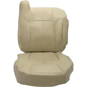 Passenger Seat Cover Compatible with 2000-2002 Chevy Chevrolet Tahoe Suburban 1500 2500 Front Right Side Artificial Leather Tan Bottom & Top Lean Back Car Accessories Car Interior Kit
