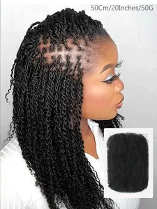 Limited Offer 100% Human Hair Afro Kinky Bulk Hair 10-20 Inch, Natural Black Soft Bulk Braiding Hair, Bleachable Virgin Human Hair for Braids Dreadlocks Hair Styling Extensions