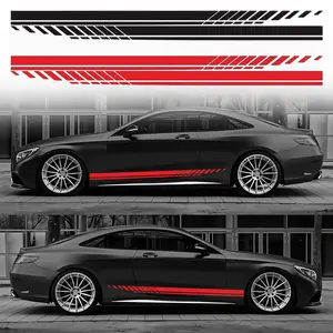 Creative Car Side Skirt Stripes Sticker, DIY Auto Decal, Decal For Cars, Car Decals, Universal Fit, Car Exterior Decoration, Vehicle Exterior Decoration, Customizable Car Accessories
