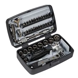 Ratchet Multipurpose Screwdriver Tool Set, 38pcs Socket Set & Screwdriver Bit Set with Rotatable Ratchet Handles & Storage Case, Household Repair Tool Kit for Bike, Hardware, Heavy Duty