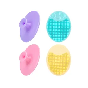 4 Pack Face Scrubber,JEXCULL Soft Silicone Facial Cleansing Brush Face Exfoliator Blackhead Acne Pore Pad Cradle Cap Face Wash Brush for Deep Cleaning Skin Care