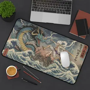 [Sale up to 50%] [Free Ship] Kaid vs Luff Mouse Pad  Anime Aesthetic Extended Desk Mat   Gaming Keyboard & Mouse Pad, Non-Slip Stitched Edge