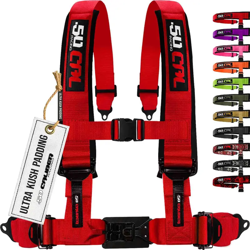 1 pc 50 Caliber Racing EZ-Adjust 4 & 5 Point Harness with Ultra Kush Padding & Quick Release Latch for Race-Ready Comfort