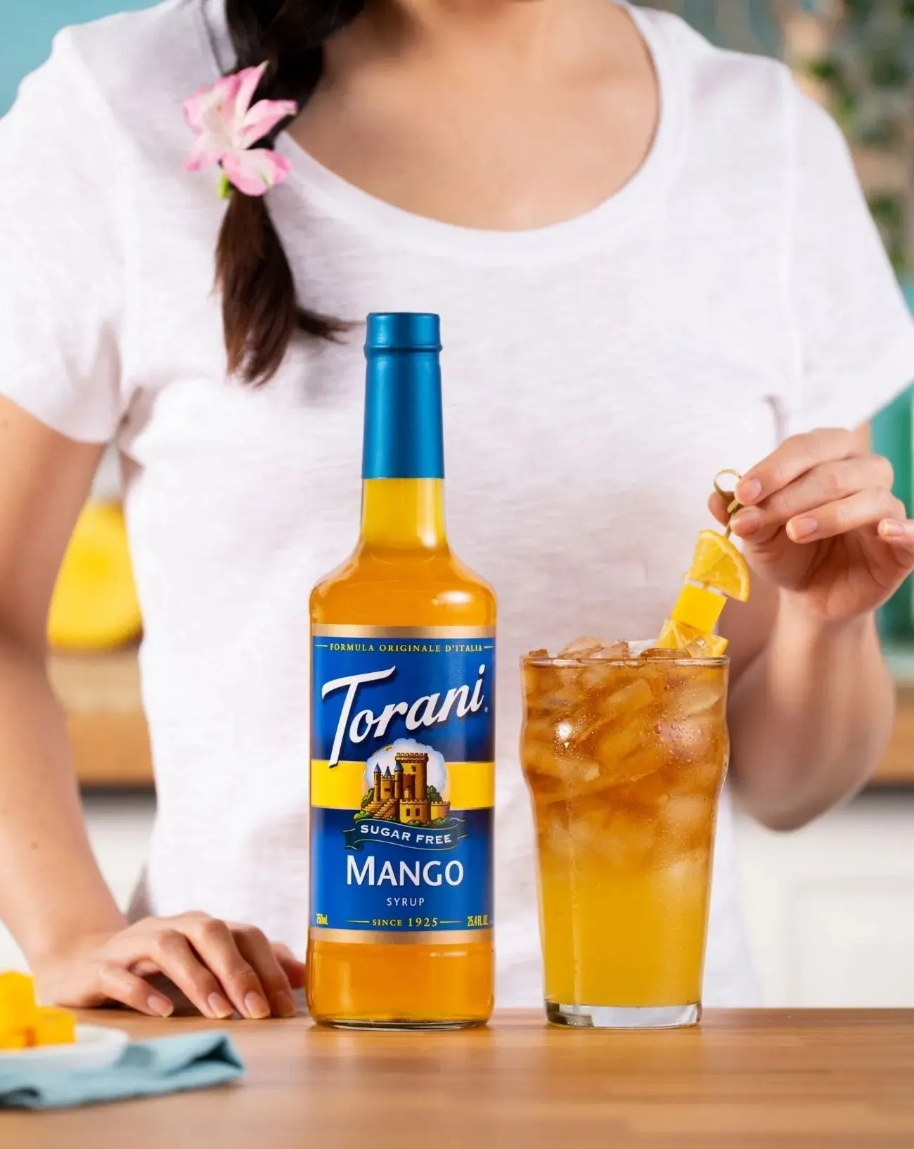 Torani Sugar Free Mango concentrate Flavor add in, sweet, coffee, soda