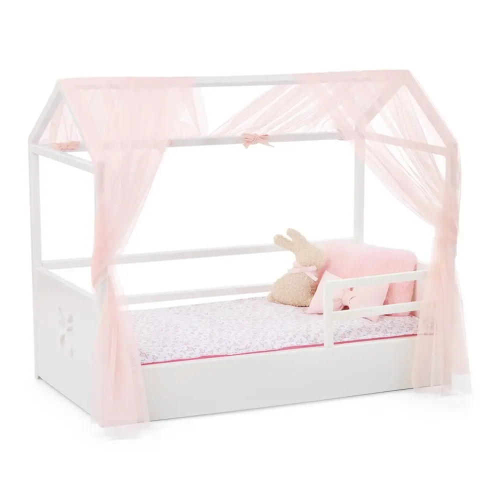 Our Generation Enchanting Pink Canopy Bed 18" Doll Furniture Accessory Set