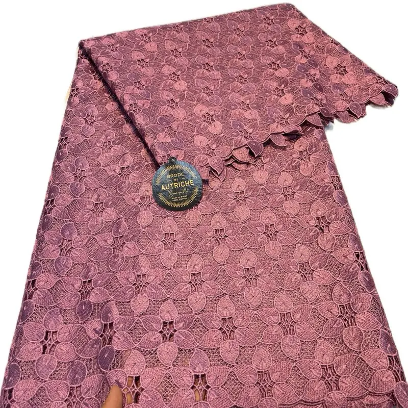 Gupire New Design Premium Guipure Lace 5 Yards Heavy Embroidery Soft Thick Texture Shimmery Details Perfect for Glamorous Looks