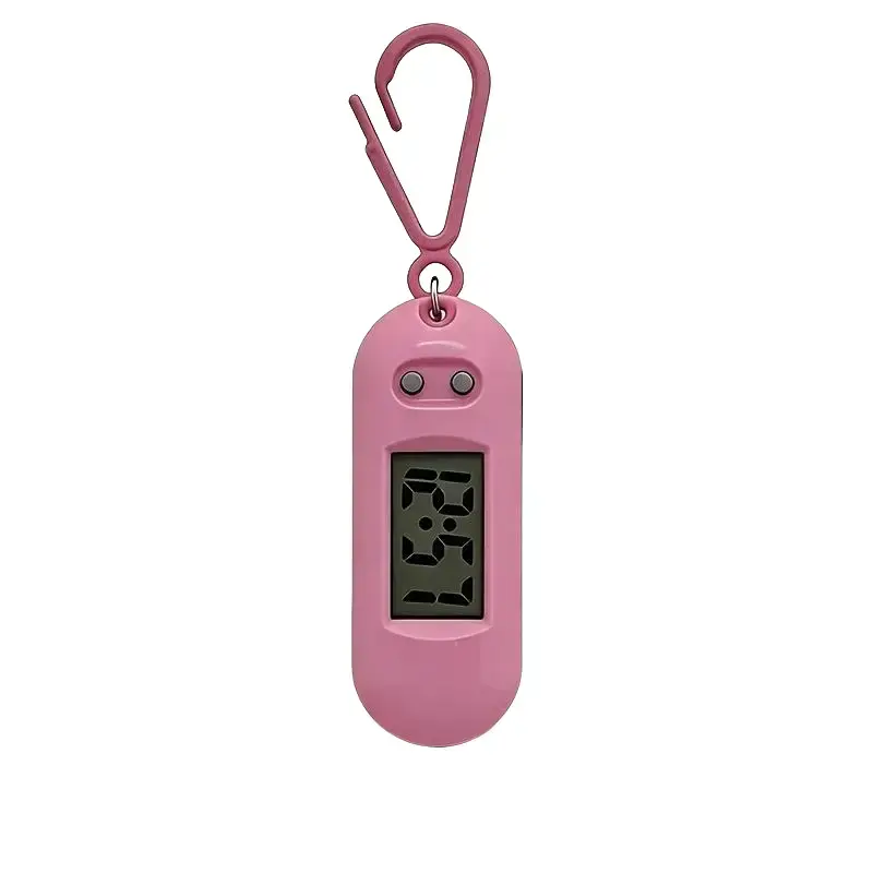 New Portable Digital Display Pendant Watch - Plastic Shell, Rectangular Dial, Integrated Clasp, Small Keychain Pocket Watch for Backpack Attachment, Christmas/New Year Festive Party Gift Supplies