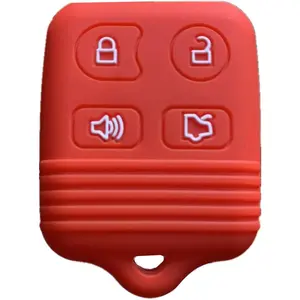 Silicone Keyless Entry Remote Control Key Fob Cover Case protector Replacement Fit For Ford Mustang Edge Escape Expedition Explorer Focus Escort Lincoln Mercury CWTWB1U331 GQ43VT11T (gules)