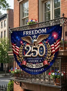 250th Anniversary USA Fan Flag, Semiquincentennial Patriotic Gifts, Liberty Bell Vintage Canvas Decor, July 4th Independence Day 2026 Banner