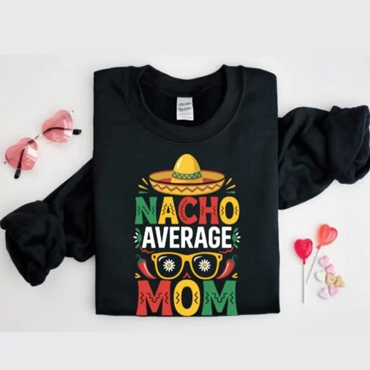 Funny Mom Graphic Tee, Nacho Average Mama Shirt, 100% Cotton Unisex Fit, TikTok Trendy Cinco de Mayo Tee, Bold Fiesta Vibes, Sassy Mom Energy