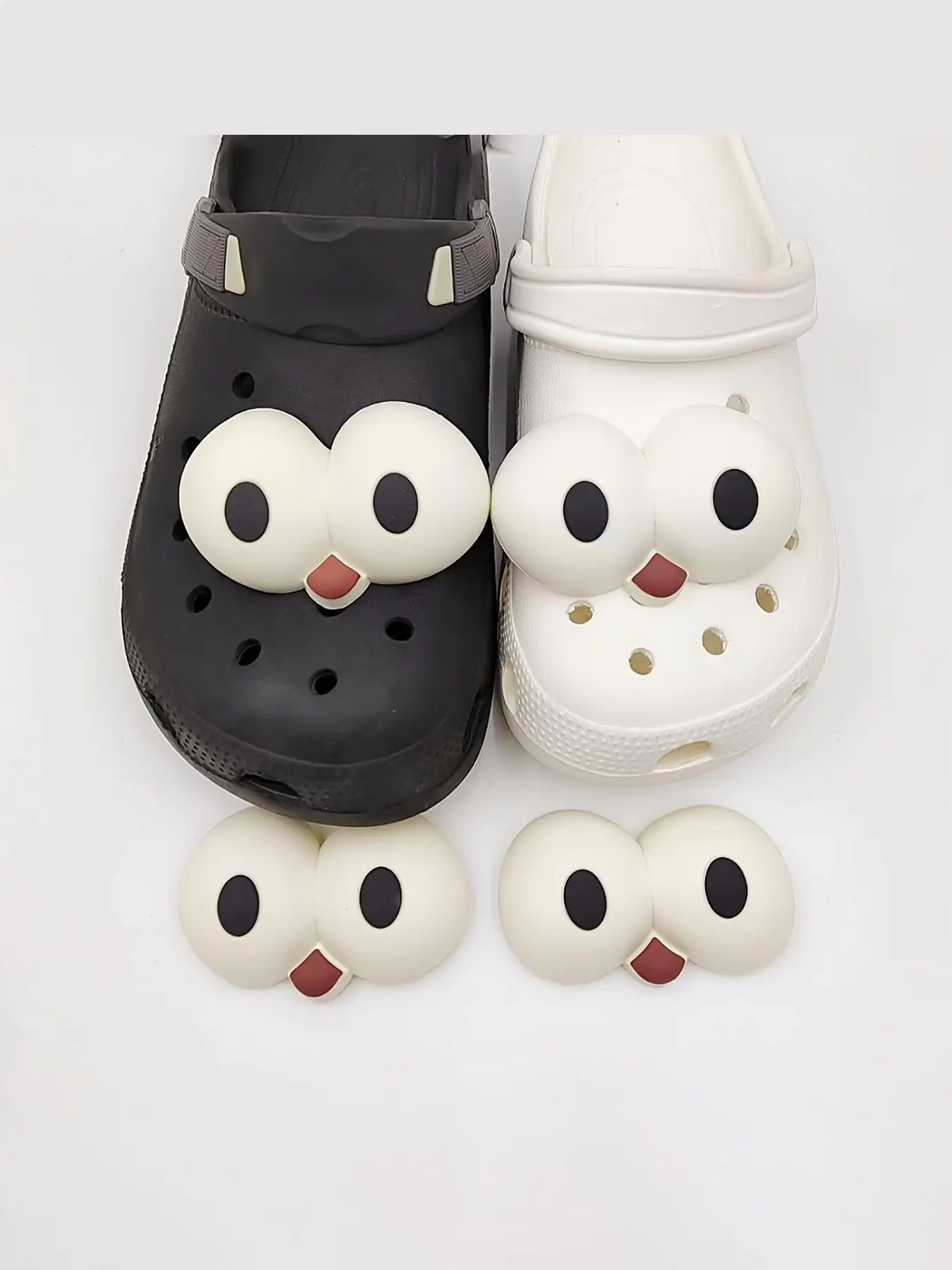 Cute Cartoon Eye Design Shoe Charms, Fashionable Novelty Shoes Decorations for Clogs, Stylish Shoes Accessories for Women & Men