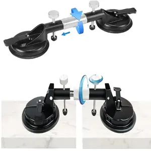 Heavy Duty Professional Countertop Alignment Fixture Granite Joint Positioning Tool Vacuum Suction Cup Adjustable Level No Assembly Marble Stone Splicing (Black)