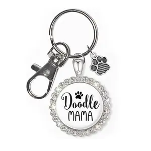 Doodle Mom Keychain Gift for Women, Labradoodle Goldendoodle Aussiedoodle Bernedoodle, Dog Mama Jewelry Keyring Accessories for Wife Girlfriend Mother Sister Friend