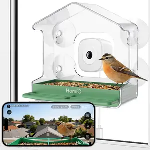 HomiQ Life Smart Window Bird Feeder with Close-Focus Camera, 2K HD Camera for Window Viewing, AI Bird Species Recognition & Instant Alerts, Strong Acrylic Bird Feeder,Great Gift for Kids & Bird Lovers