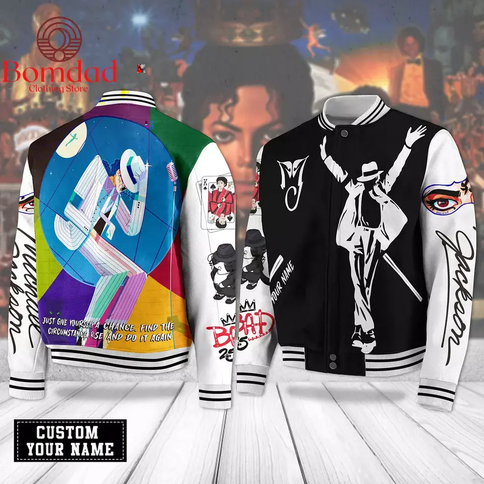 Jackson Just Give Yourself A Chance Personalized Baseball Jacket, Varsity Baseball Jacket, Classic Sport Jacket, Trendy Streetwear Style