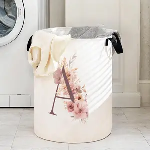 Foldable Laundry Basket with Letter a Print, Laundry Basket Organizer, Laundry Room Organiser, Durable Material, Large Capacity, Handles for Easy Carry, Home Storage Solution, Dirty Clothes Hamper, Collapsible Laundry Hamper, Laundry Bin