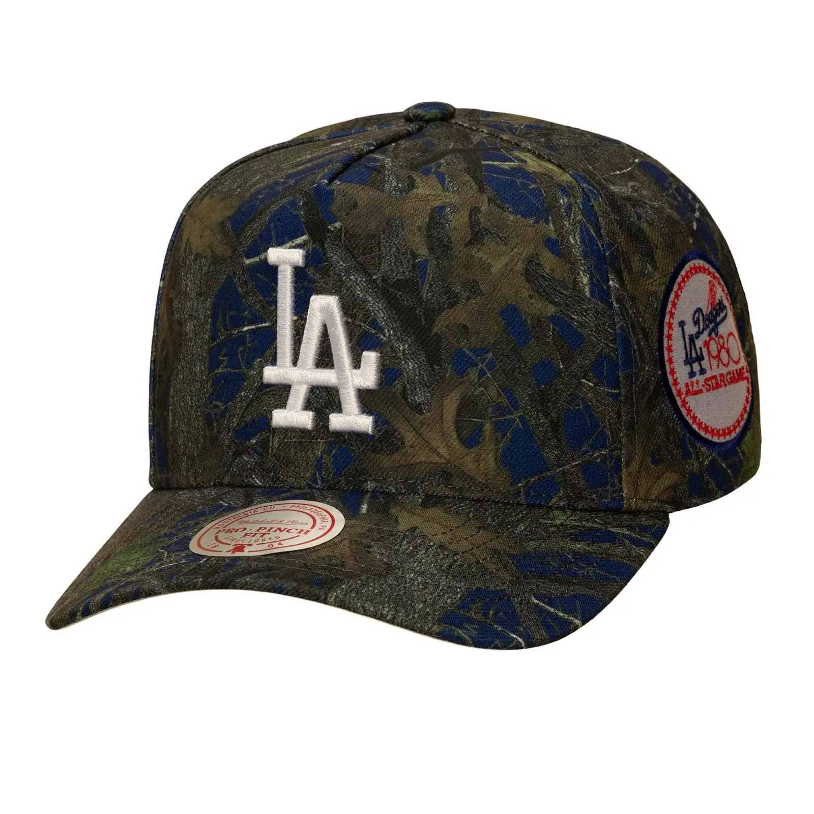 Mitchell & Ness Unisex Los Angeles Dodgers Acrylic Casual Graphic LA Logo Pinch Fit Royal Quiet Blaze Pro Snapback Hat - MLB Throwback Adjustable Hand Wash Only Fan Gear Cap
