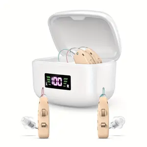 Smart wireless earphones with a USB charging case, long battery life, comfortable to wear, suitable as a gift for elders.