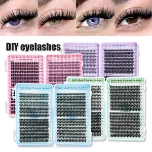 2320PCS eyelash bundles, Eyelash Falsies, Fluffy Curl Cluster Lashes with 8-16mm D-CUr easy DIY individual false eyelashes, False eyelashes extensions, Fluffy Eyelash Clusters, including adhesives, sealants, application tools, false eyelash extension kit