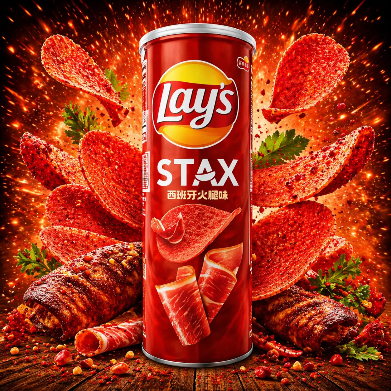 Lays Stax Spanish Ham (CHINA)