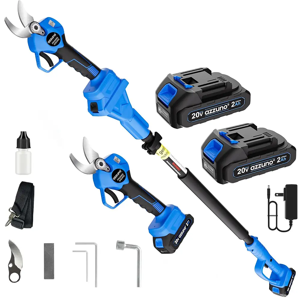 2-in-1 Cordless Electric Pruning Shears with Extendable Long Pole, 20V Battery Powered Handheld Branch Cutter, Portable Telescopic Pole Electric Pruner for High Branches, Fruit Trees, Orchard, Yard & Garden Trimming