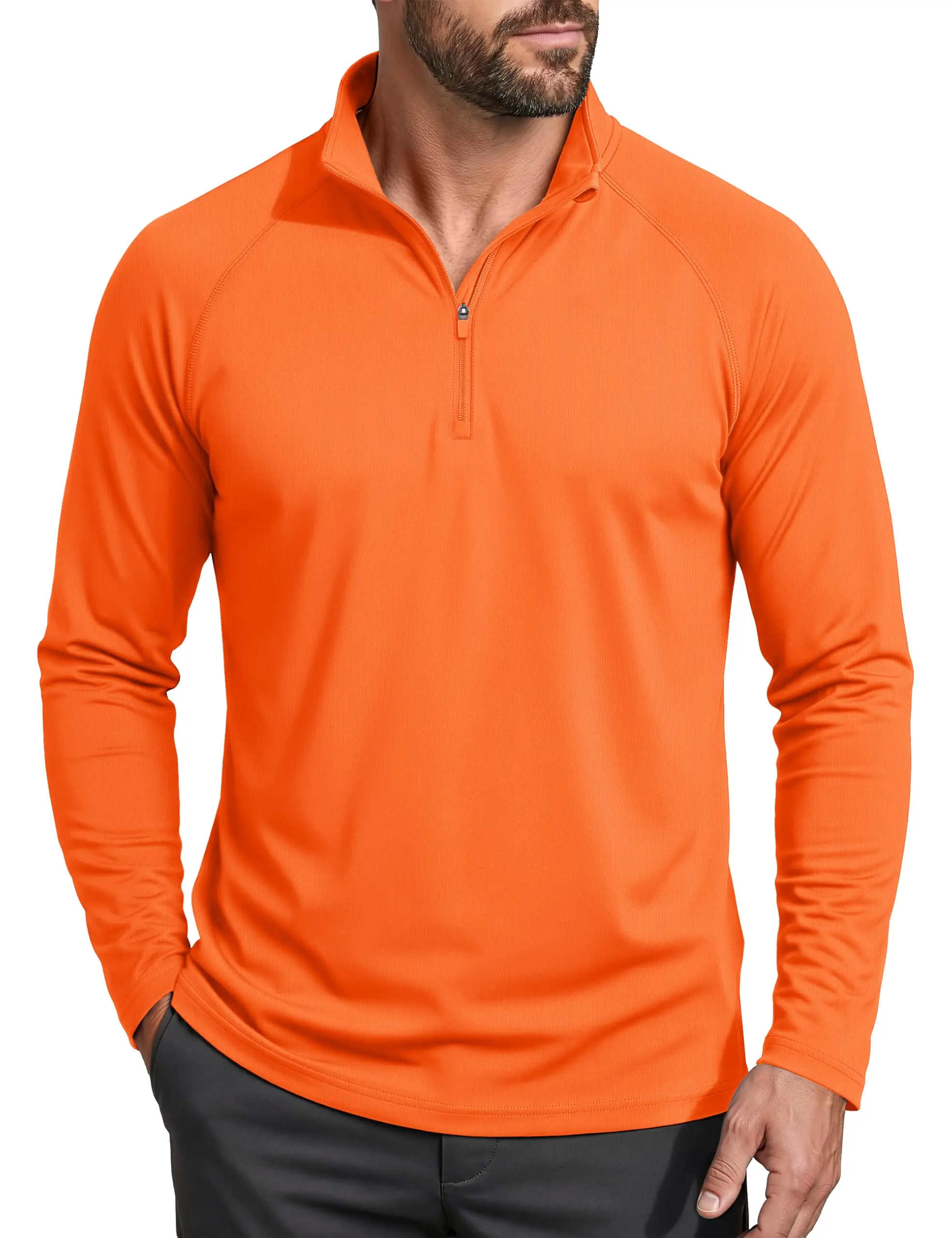 MAGCOMSEN Men's 1/4 Zip Shirt UPF 50+ Quick Dry Lightweight Long Sleeve for Hiking Running Rashguard Outdoor Sports Clothing Sports Casual Wear Outdoorfun