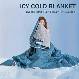 1pc Cooling Blanket For Hot Sleepers - Ultra-Soft, Breathable & Heat Absorbent Summer Throw, Large Size For Ultimate Comfort, For Warm Weather Relief, Bedroom Comfort |               Smooth Texture |               Breathable Polye