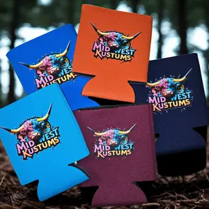 Koozie Mid West Kustums Branded Insulated Sleeve for Keeping Drinks Cold in Vibrant Colors - Perfect for Outdoor Activities & Casual Use