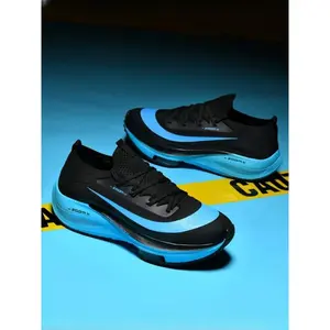 Neutral road running shoes, lightweight breathable fabric upper, automatic shoelace locking, shock-absorbing midsole, non slip soleRAIMENTRY