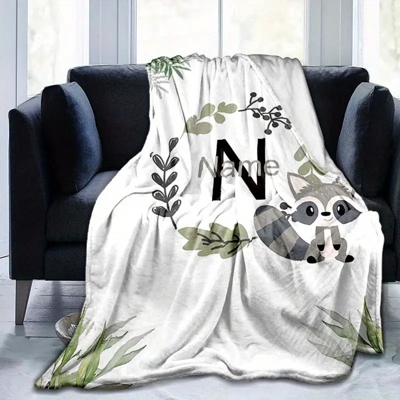 Personalized Name Blanket - Soft, Warm & Cozy for All Seasons | Perfect Gift for Birthdays, Weddings & More | Custom Animal Design | Machine Washable | Ideal for Travel, Camping & Home Use