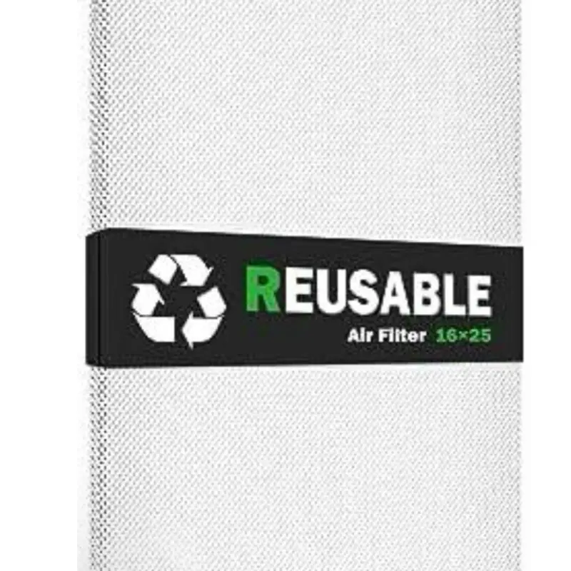 Reusable Air Filter 16x25x1 MERV 8 Washable & Reusable for AC HVAC Furnace Machine Washable Dryer Friendly Air Filtration