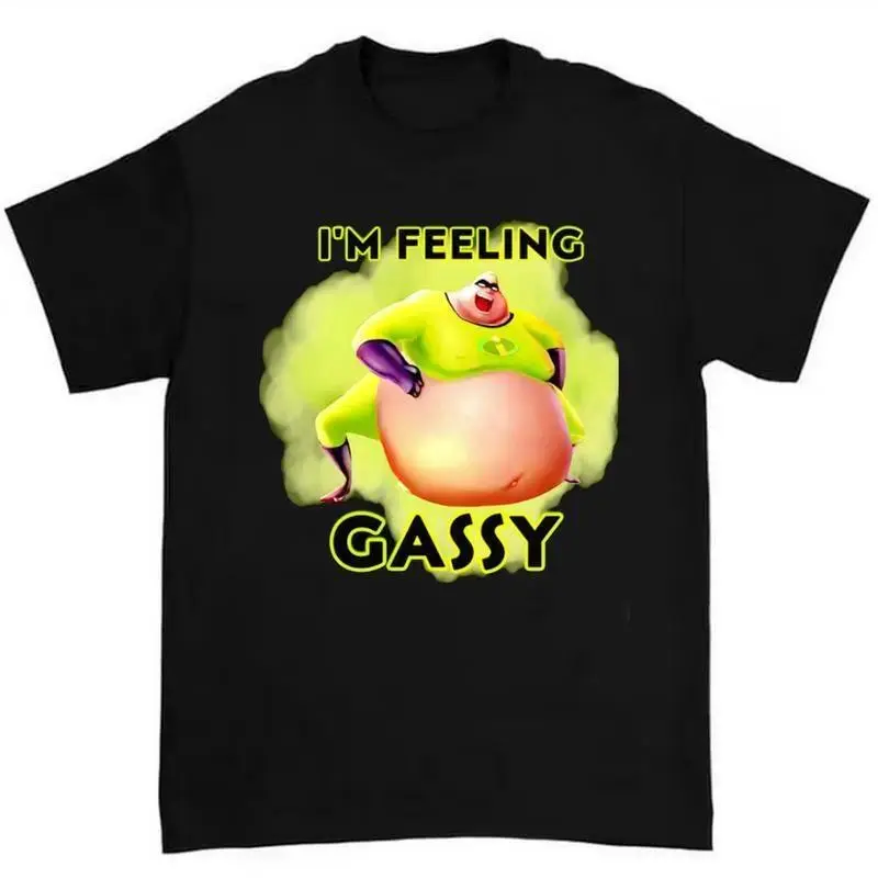 Men's The Incredibles "I’m Feeling Gassy" Casual Classic Short-Sleeve T-Shirt, Fun Humorous Prints, Comfortable Fabric for Fans