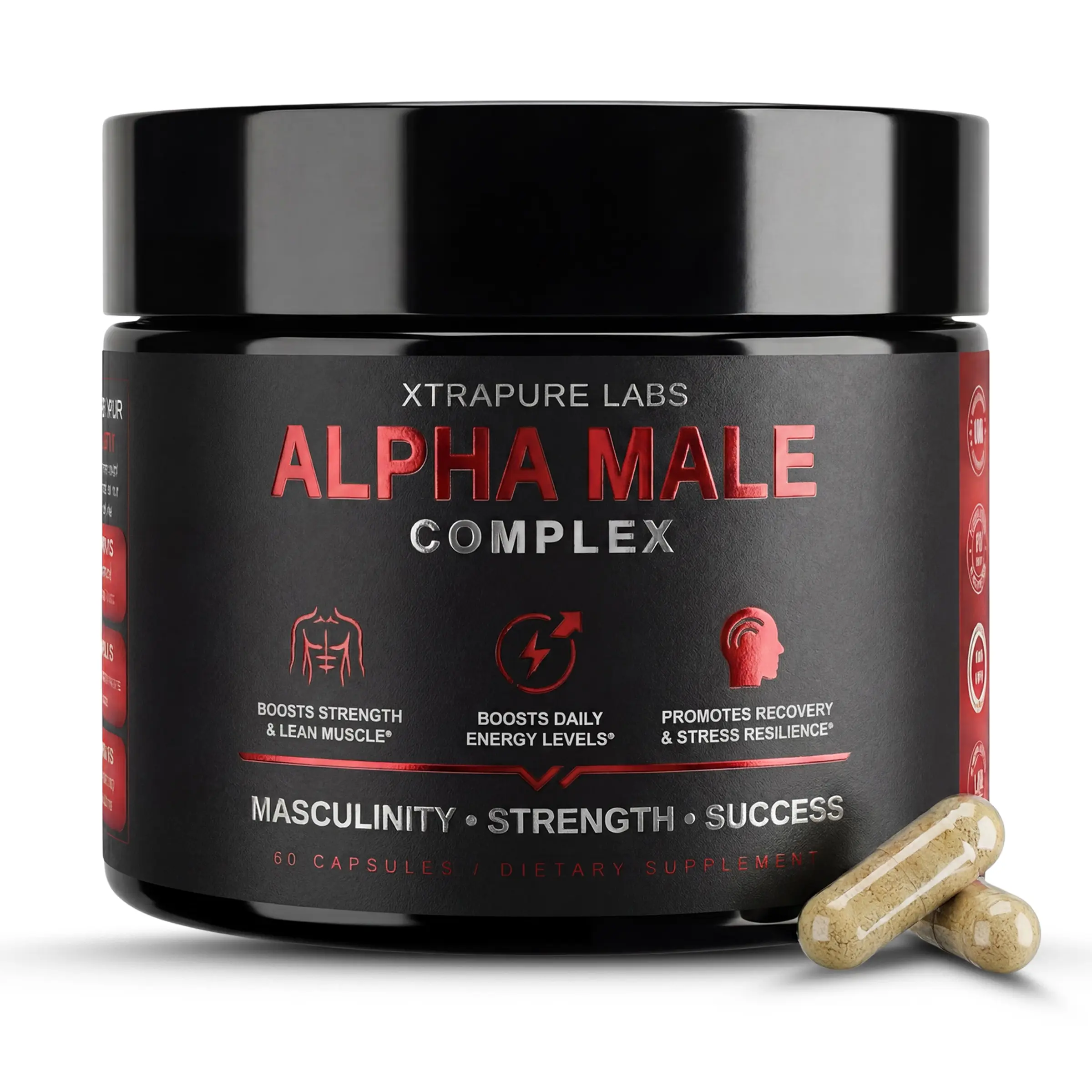 Alpha Male Complex – Clinically Dosed High Potency Men's Health Supplement | Tongkat Ali, Shilajit, Turkesterone & More