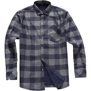 Long Sleeve Shirts Thermal Work Padded Warm Shirts Quilted Lined Flannel Heavyweight Plaid Fleece Shirt