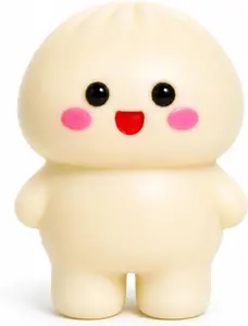 Dumpling Squishy Stress Toy, Slow Rising Soft Fidget Sensory Squeeze Toy, Cute Kawaii Desk Toy for Stress Relief, Kids & Adults, Gift Idea (White 1 Pack)