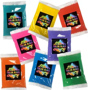 Color Blaze 8-Pack Holi Color Powder Packets – Includes 8 Vibrant Colors (75g Each) – Pink, Red, Orange, Yellow, Green, Teal, Blue, Purple